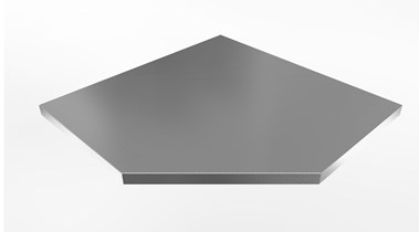 Worktop for corner cabinets, stainless steel